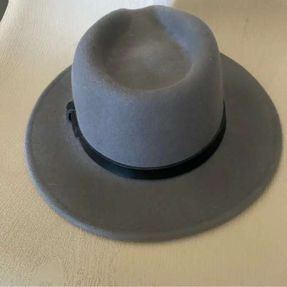 Brixton 100% Wool Felt Messer Fedora Hat Gray Unisex Small 7/56cm NEW!